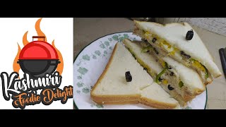 Quick and Easy Club Sandwich | Egg, Chicken & Vegetable Sandwich | Recipe By Kashmiri Foodie Delight