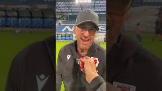 Cheftrainer Pele Wollitz nach dem gedrehten Spiel gegen Hansa Rostock II (2:3). #fcenergie