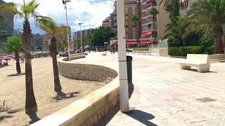 Walking on Playa De La Fossa, Calpe, Spain in September 2022.