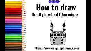 How to draw Hyderabad Charminar step by step easy | #charminar #hyderabad #drawing