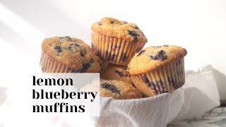 Lemon Buttermilk Blueberry Muffins - Easy, Fluffy, and Moist!