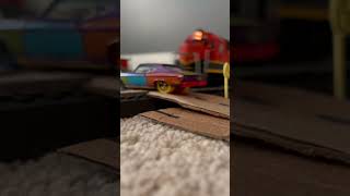 Train hits car #ho scale #modelrail