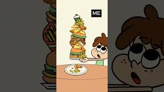 Normal people, Me vs Psychopaths😎 -  Eat a little 🍰🍕🍟🍔 #animation #eating