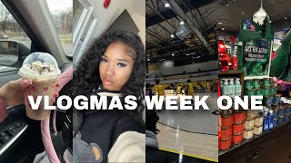 VLOGMAS WEEK ONE | feeding the homeless + trying holiday drinks + college life + candle shopping