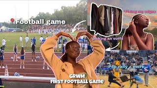 GRWM/VLOG first highschool football game (pep rally & more) | high-school diaries 📚°˖