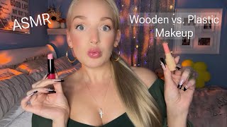 ASMR THIS OR THAT✨Wooden vs. Plastic Makeup💄