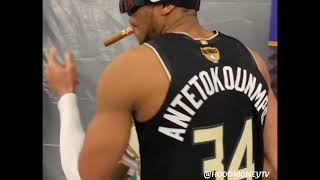 Giannis Antetokunmpo Passing out $5k imported Cigars after Winning 2021 NBA Title🔥