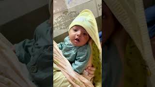 1 month old baby trying to talk with mama but yawning trying to stop it#muhammad #shortsviral-#viral