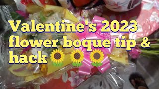 Valentine's 2023 flower boque tip & hack🌻🌻🌻