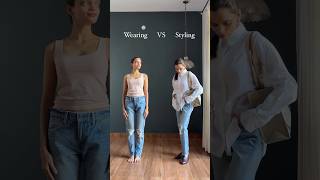 Wearing VS Styling A Loose Jeans 👖❤️ #ootd #styling #fashionhacks