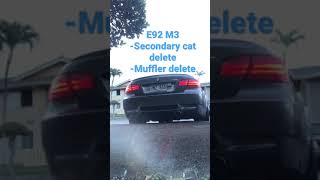 E92 M3 secondary cat delete + muffler delete (LOUD)