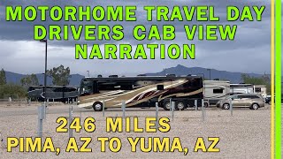 MOTORHOME TRAVEL DAY DRIVER'S CAB VIEW NARRATION | TYPICAL MOTORHOME DRIVING EXPERIENCE | EP152