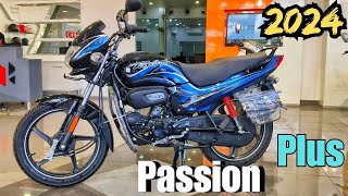 Hero passion plus | 2024 new model OBD-2 fi new features E20 Bs7 price mileage review #passionplus