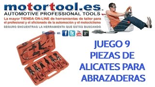 Juego 9 piezas de alicates para abrazaderas