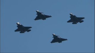 Memorial Day : 2x F-35A USAF and French Rafale flypast