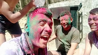 Soldier enjoying holi|Holi celebration 2024|Army holi celebration ||punishment wala holi