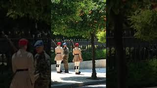 The army guard fixing the evzones uniform#infront #Presidential palace#shorts