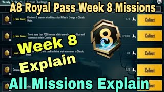 A8 WEEK 8 MISSION EXPLAINED  A8 ROYAL PASS WEEK 8 MISSION  C7S19 RP | PUBG | Lateef Gaming