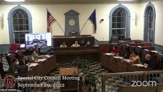 September 29, 2022, Special Finance Committee and Special City Council Meetings