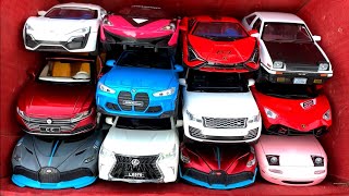 Box Full of Model Cars /BBugatti Car, Lamborghini Car, McLaren Car, BMW Car, Toyota AE86