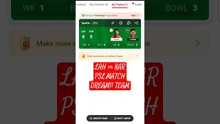 LAH vs KAR Dream11 Team | LAH vs KAR Dream11 Prediction #shorts #lahvskar #dream11 #dream11team #psl