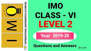 SOF IMO Level 2 Class 6 | sof imo level 2 class 6 previous year questions with answers | Class VI