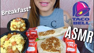 ASMR Tacobell Breakfast (Whispering) | Eating Sounds | EatWithJas91