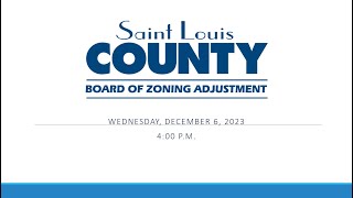 Board of Zoning Adjustment December 6, 2023