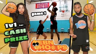 Taylor Elajas vs KylieGoBrazy: 1v1 Showdown for CASH PRIZE! | Game 1 | EBN Hoops Basketball League