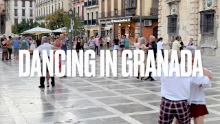 Dancing in the old Center of Granada, Spain