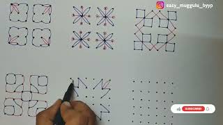 6 Daily Simple rangoli designs | 6x6 pulli kolam | weekly rangoli designs | Easy kolam for 7 days