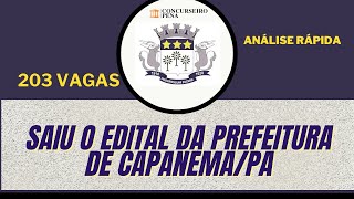 Saiu o edital da prefeitura de Capanema/PA