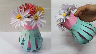 Diy flower pot making with paper||paper crafts||crafts||yt videos