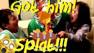 Insane fun cake splat game with whipped cream