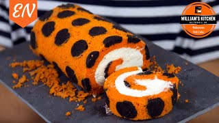 Halloween Swiss Roll Cake Recipe || William's Kitchen