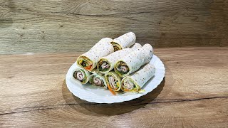 Wraps gefüllt / schnelles Abendessen / Essen für die Arbeit