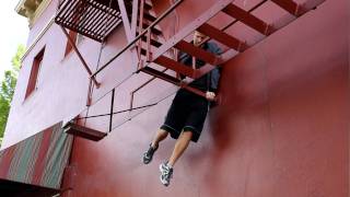 Nathan climbs a fire escape.mov