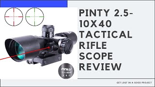 Pinty 2.5-10x40 Red Green Illuminated Mil-dot Tactical Rifle Scope with Red Laser Combo