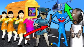 Scary Teacher 3D Family Doll Squid Game Have Miss T vs Squid Game Police vs Huggywuggy and Granny