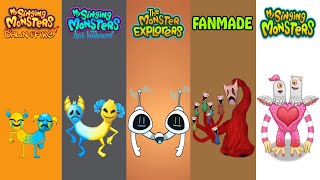 Dawn Of Fire Vs My Singing Monster Vs Fanmade Vs The Lost Landscapes Vs Fanmade | Compare Designs