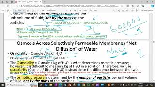 Physiology - Blood Osmolarity - Moles and Osmoles