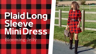 Blooming Jelly Plaid Mini Dress | Perfect Outfits for Christmas