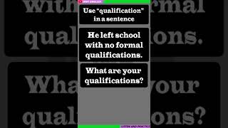 #short #shorts Use #qualification in a sentence || Why English ||#whyenglish