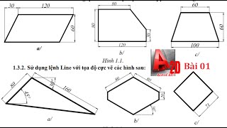 Học autocad cơ bản bài 1 / Giải bài tập autocad 2d , autocad tutorial for beginners