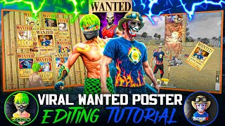 VIRAL WANTED POSTER EDITING TUTORIAL LIKE @BONEX4_FF AND @zoroffxx | HOW TO MAKE WANTED POSTER 🤔