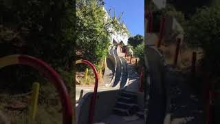 Traveling down a concrete slide in San Francisco