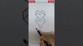 Satisfying Asmr 3d Art/ How to draw 3d Heart Easily /#shorts , #viral , #short , #youtubeshorts