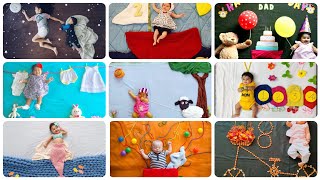 Kids Photography Ideas And Poses | Babies Monthly Photoshoot Ideas | Kids Photoshoot At Home