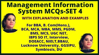 Management Information System MCQs-Set 4 | Multiple Choice Questions |  DOEACC | Lucknow  University