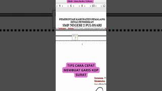 TIPS CARA CEPAT MEMBUAT KOP SURAT PADA MS. WORLD #tutorialworld #kopsurat #tipsworld #tutorial